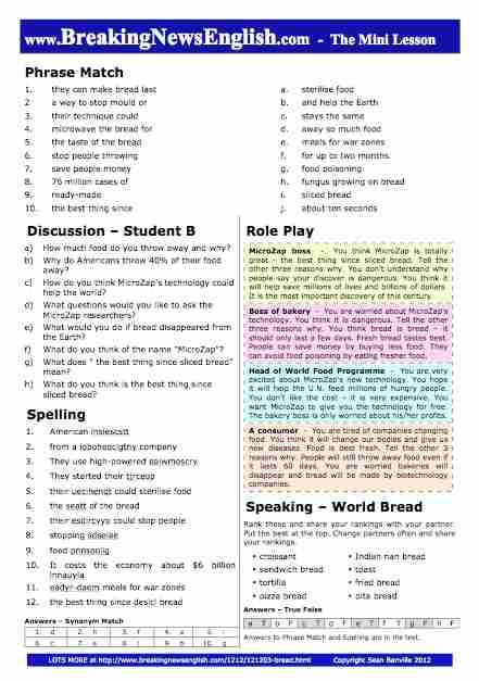 A 2-Page Mini-Lesson - Bread