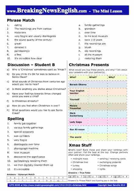 A 2-Page Mini-Lesson - First Christmas