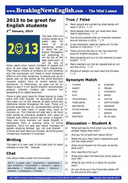 A 2-Page Mini-Lesson - 2013