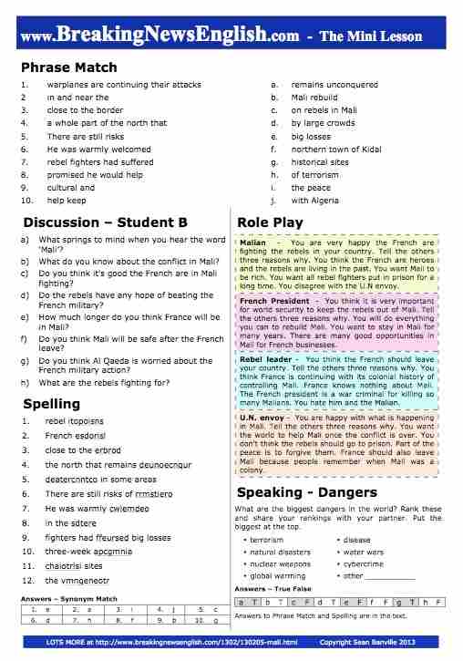 A 2-Page Mini-Lesson - Mali