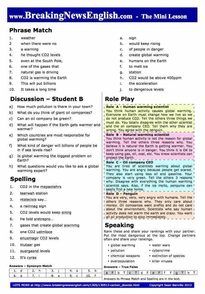 A 2-Page Mini-Lesson - Carbon Dioxide