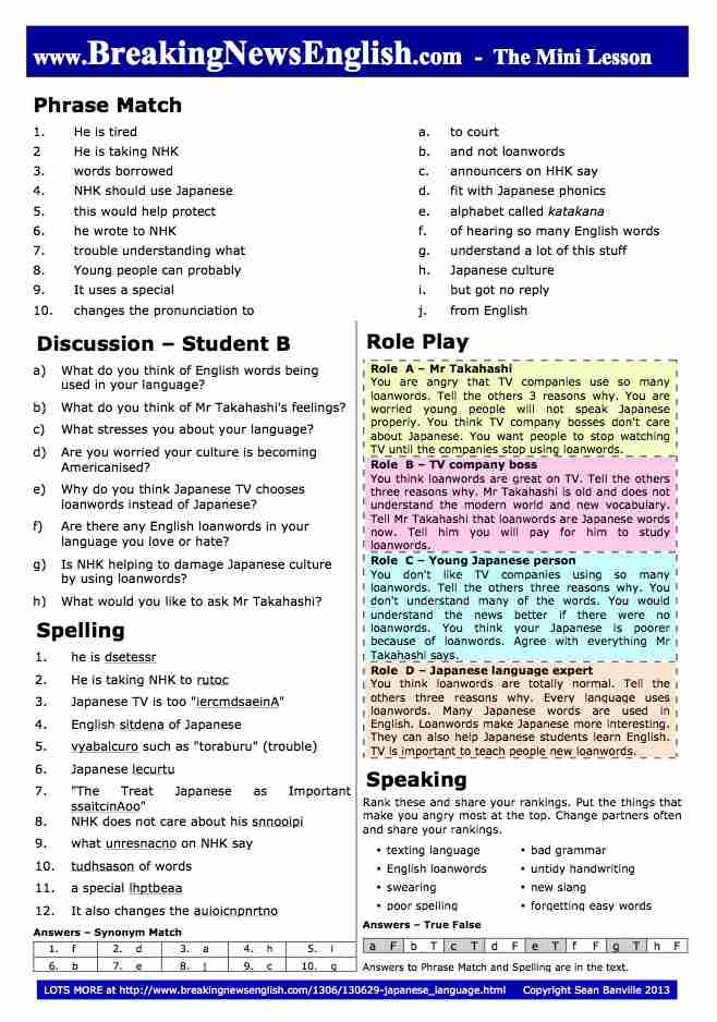 A 2-Page Mini-Lesson - Japanese Language