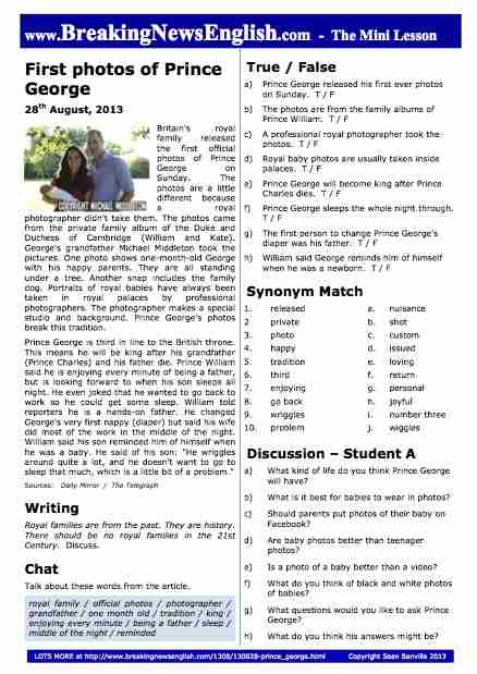 A 2-Page Mini-Lesson - Prince George