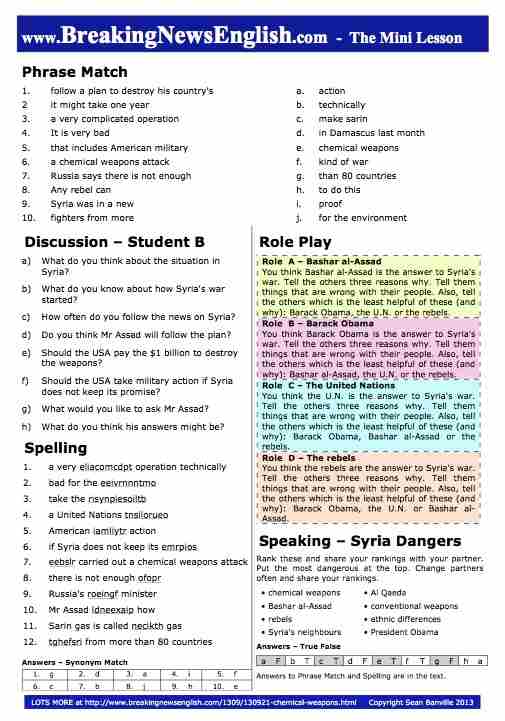 A 2-Page Mini-Lesson - Chemical Weapons