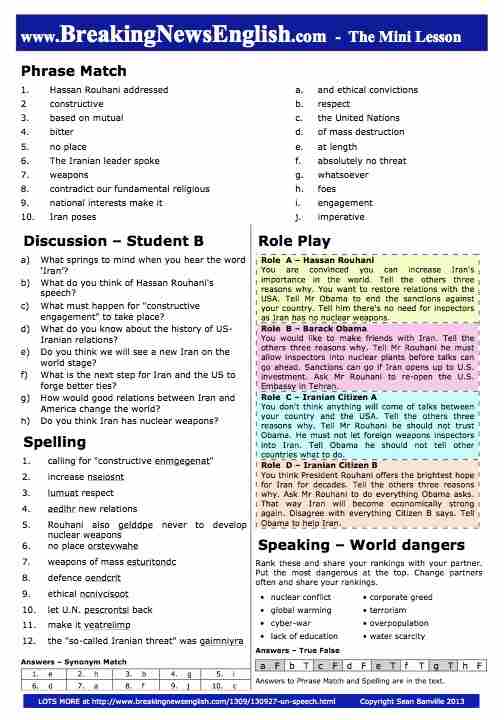 A 2-Page Mini-Lesson - Iran