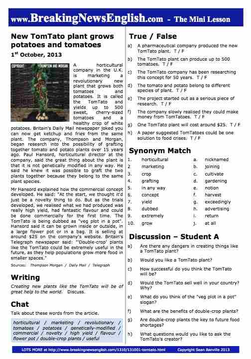 A 2-Page Mini-Lesson - The TomTato