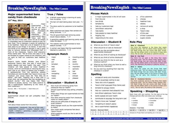 A 2-Page Mini-Lesson - Checkouts