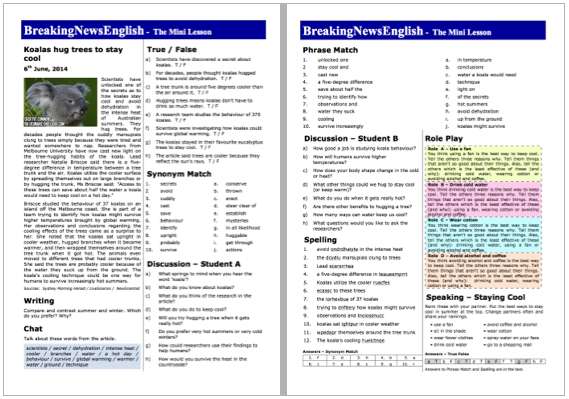 A 2-Page Mini-Lesson - Koalas