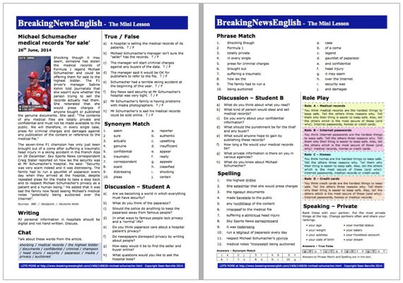 A 2-Page Mini-Lesson - Michael Schumacher