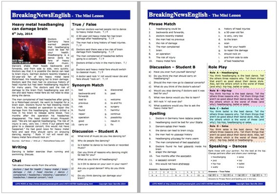 A 2-Page Mini-Lesson - Headbanging