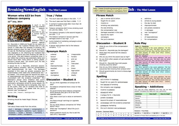 A 2-Page Mini-Lesson - Tobacco Company