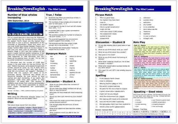 A 2-Page Mini-Lesson - Blue Whale