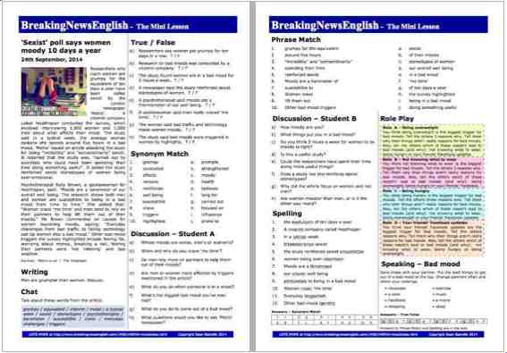 A 2-Page Mini-Lesson - Moodiness