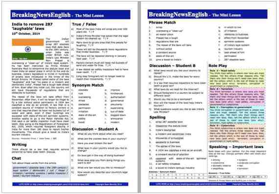 A 2-Page Mini-Lesson - Laws