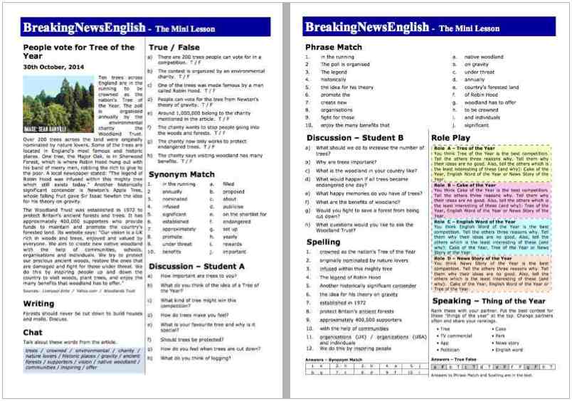 A 2-Page Mini-Lesson - Trees