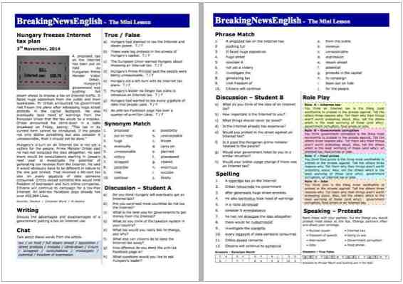 A 2-Page Mini-Lesson - Internet Tax