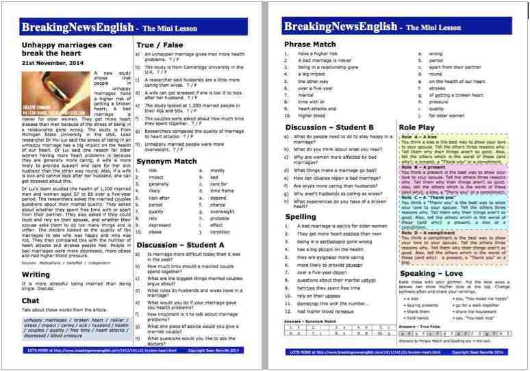 A 2-Page Mini-Lesson - Broken Heart