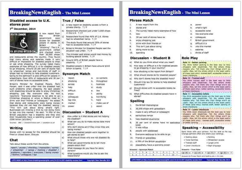 A 2-Page Mini-Lesson - Disability Access