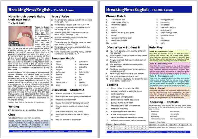 A 2-Page Mini-Lesson - Teeth