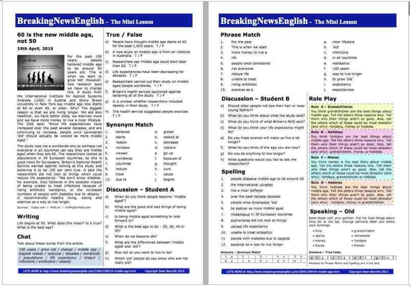 A 2-Page Mini-Lesson - Middle Age