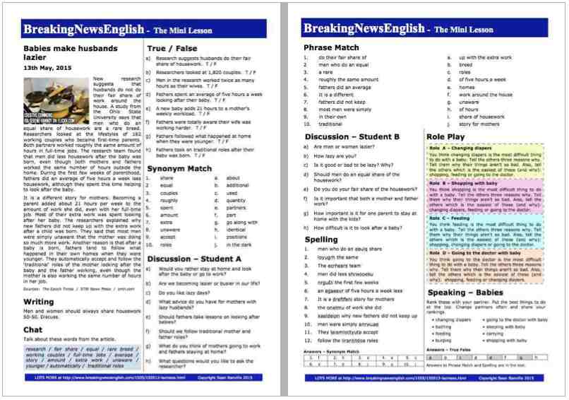 A 2-Page Mini-Lesson - Lazy Men