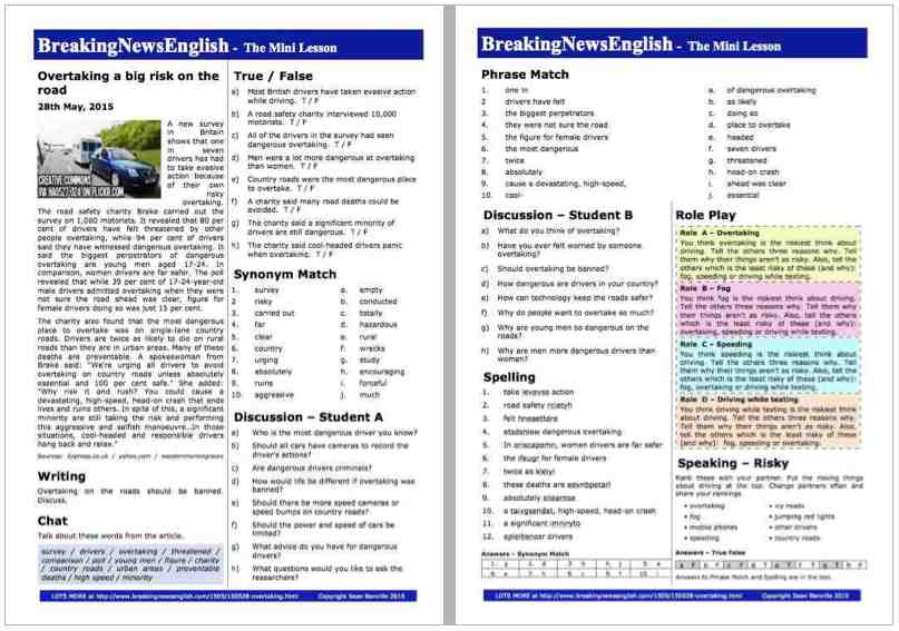 A 2-Page Mini-Lesson - Overtaking