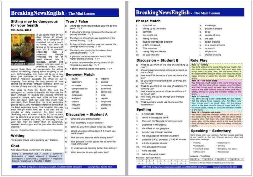 A 2-Page Mini-Lesson - Sitting