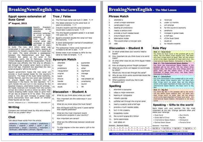 A 2-Page Mini-Lesson - Suez Canal