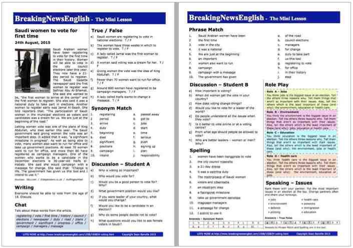 A 2-Page Mini-Lesson - Voting