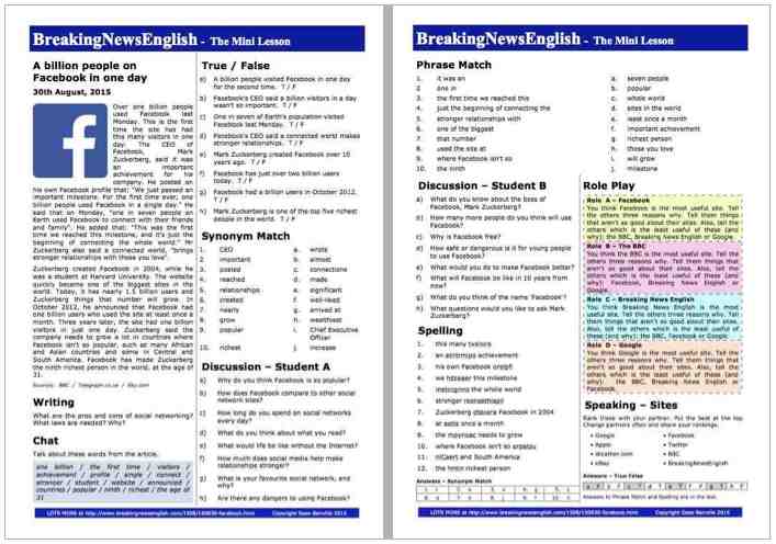 A 2-Page Mini-Lesson - Facebook