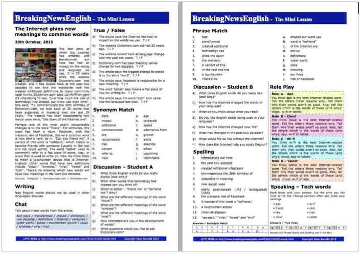 A 2-Page Mini-Lesson - Words